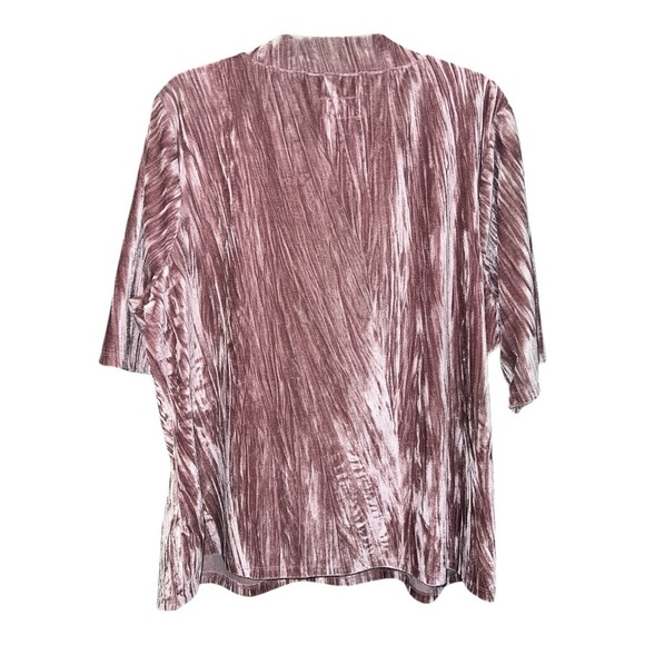 Pilcro Anthropologie Velvet Mock-Neck Top Rose Pink Velour 3XL R1 - Picture 4 of 6